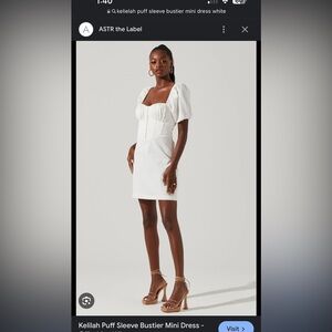 ASTR THE LABEL Kelilah Puff Sleeve Bustier Mini Dress Off White XS